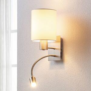 Nástěnné svítidlo Lindby Shajan, 29 cm, textil, E27, LED světlo na čtení