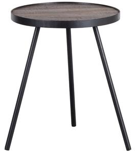Hoorns Set tří hnědých teakových konferenčních stolků Elizet 45/58/74 cm