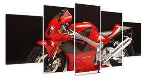 Obraz červené motorky (150x70cm)