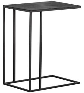 Hoorns Černý kovový odkládací stolek Mejat 50x32 cm