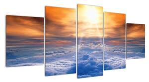 Moderní obraz - slunce nad mraky (150x70cm)