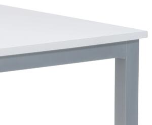 Jídelní stůl GDT-202 WT 110x70 cm, fólie bílá/šedý lak