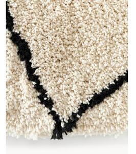 Ručně všívaný kulatý koberec s vysokým vlasem Naima