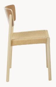 Dřevěné židle s ratanovou sedací částí Danny, 2 ks