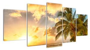 Obraz palmy na písečné pláži (150x70cm)