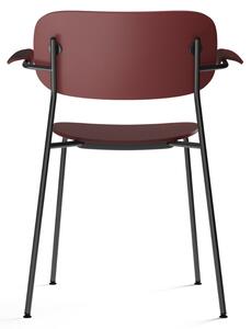Vínově červená plastová jídelní židle MENU CO s područkami
