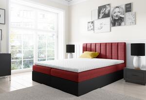 Čalouněná postel VIOLETA + topper, 200x200, inari 60/černá eko