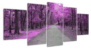 Moderní obraz - fialový les (150x70cm)