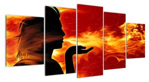 Obraz - žena v ohni (150x70cm)