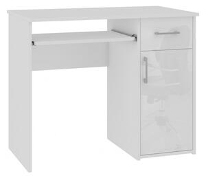 Psací stůl SPIN, 90x74x50, bílá/bílá lesk