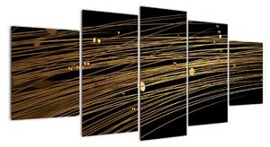 Abstraktní obraz zlatých vláken (150x70cm)