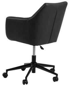 Scandi Černá koženková konferenční židle Marte