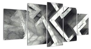 Abstraktní černobílý obraz (150x70cm)