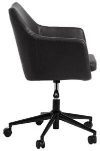 Scandi Černá koženková konferenční židle Marte