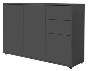 KOMODA, antracitová, 105,5/73/33 cm MID.YOU - Široké komody, Online Only