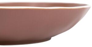 Hnědý porcelánový hluboký talíř Kave Home Rin 21 cm