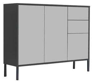 KOMODA, antracitová, bílá, 105,5/86/33 cm MID.YOU - Komody na nožičkách, Online Only