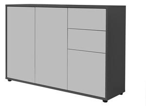 KOMODA, antracitová, bílá, 105,5/73/33 cm MID.YOU - Široké komody, Online Only
