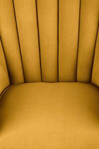 Relaxační křeslo ušák TITAN — masiv buk, látka, žlutá