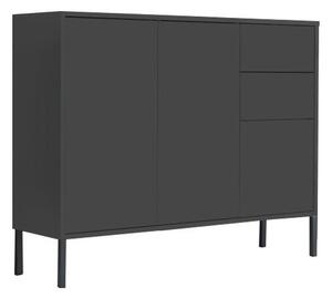 KOMODA, antracitová, 105,5/86/33 cm MID.YOU - Komody na nožičkách, Online Only