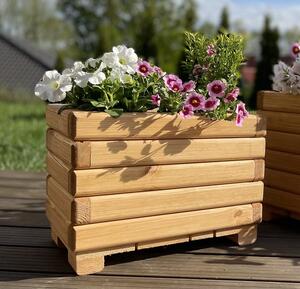 Dřevěný zahradní květináč AKSAMIT, pinie, 400x250x300 (Krásné zpracování!)