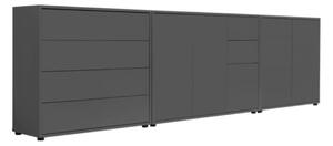 ŠIROKÁ KOMODA, antracitová, 263,5/73/33 cm MID.YOU - Široké komody, Online Only