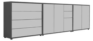 ŠIROKÁ KOMODA, antracitová, bílá, 263,5/73/33 cm MID.YOU - Široké komody, Online Only
