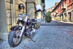 DIMEX | Vliesová fototapeta Velký motocykl MS-5-2926 | 375 x 250 cm | červená, hnědá, šedá