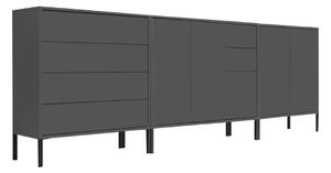 ŠIROKÁ KOMODA, antracitová, 263,5/86/33 cm MID.YOU - Komody na nožičkách, Online Only