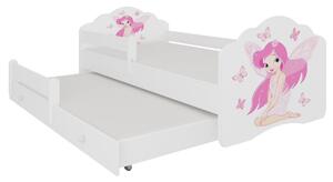 Dětská postel CASIMO II se zábranou, 160x80, vzor f1, rusalka