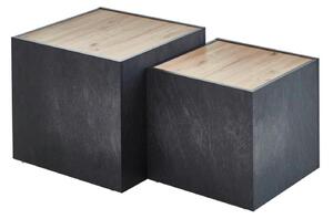 KONFERENČNÍ STOLEK, barvy břidlice, dub artisan, kompozitní dřevo, 50-43/40-35/50-43 cm MID.YOU - Konferenční stolky, Online Only