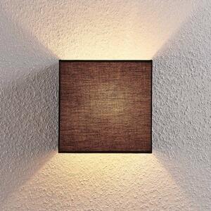 Látkové nástěnné svítidlo Adea, 25 cm, čtvercové, černé