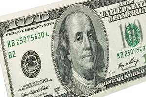 DIMEX | Vliesová fototapeta Benjamin Franklin na bankovce MS-5-2937 | 375 x 250 cm | zelená, bílá, šedá