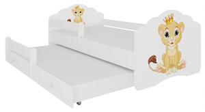 Dětská postel FROSO II se zábranou, 160x80, vzor f4, lev