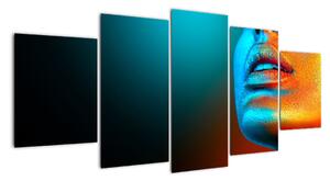 Obraz - osvětlený obličej ženy (150x70cm)