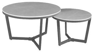 SADA KONFERENČNÍCH STOLKŮ, tmavě šedá, kov, kámen, 68,5/68,5/43 cm MID.YOU - Konferenční stolky, Online Only