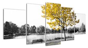 Obraz žlutého stromu v přírodě (150x70cm)