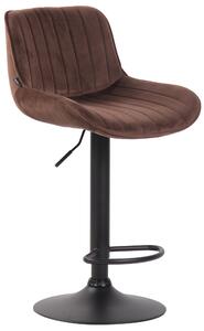Barová židle Haugo - samet - černý rám | hnědá