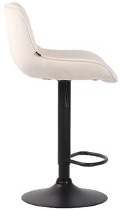 Barová židle Haugo - samet - černý rám | krémová