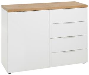 ŠIROKÁ KOMODA, bílá, barvy dubu, 120/89/43 cm Xora - Široké komody