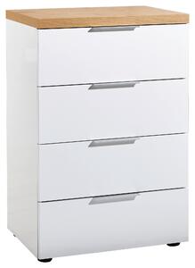 KOMODA, bílá, barvy dubu, 60/89/43 cm Xora - Široké komody