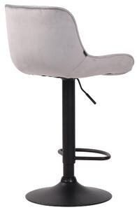 Barová židle Haugo - samet - černý rám | světle šedá