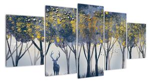 Obraz jelen v lese (150x70cm)