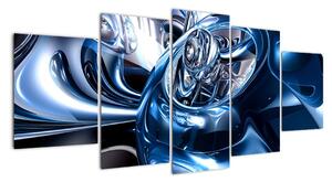 Modrý abstraktní obraz (150x70cm)
