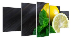 Obraz citrónu na stole (150x70cm)