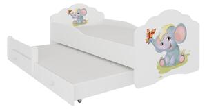 Dětská postel FROSO II, 80x160, vzor c4, slon