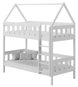 Dětská patrová postel domeček LUKO 160x80 cm (Patrová postel + rošt zdarma)