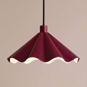 Lindby Závěsné světlo Lilliet, Ø 34 cm, tmavě červené, kov, E27, stmívatelný, Červená, Obývací pokoj / jídelna, kov, Moderní
