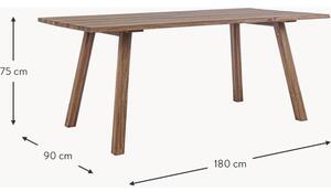 Zahradní stůl z akáciového dřeva Glasgow, 180 x 90 cm