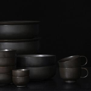 Set šesti tmavě hnědo šedých porcelánových talířů AUDO NEW NORM 19 cm